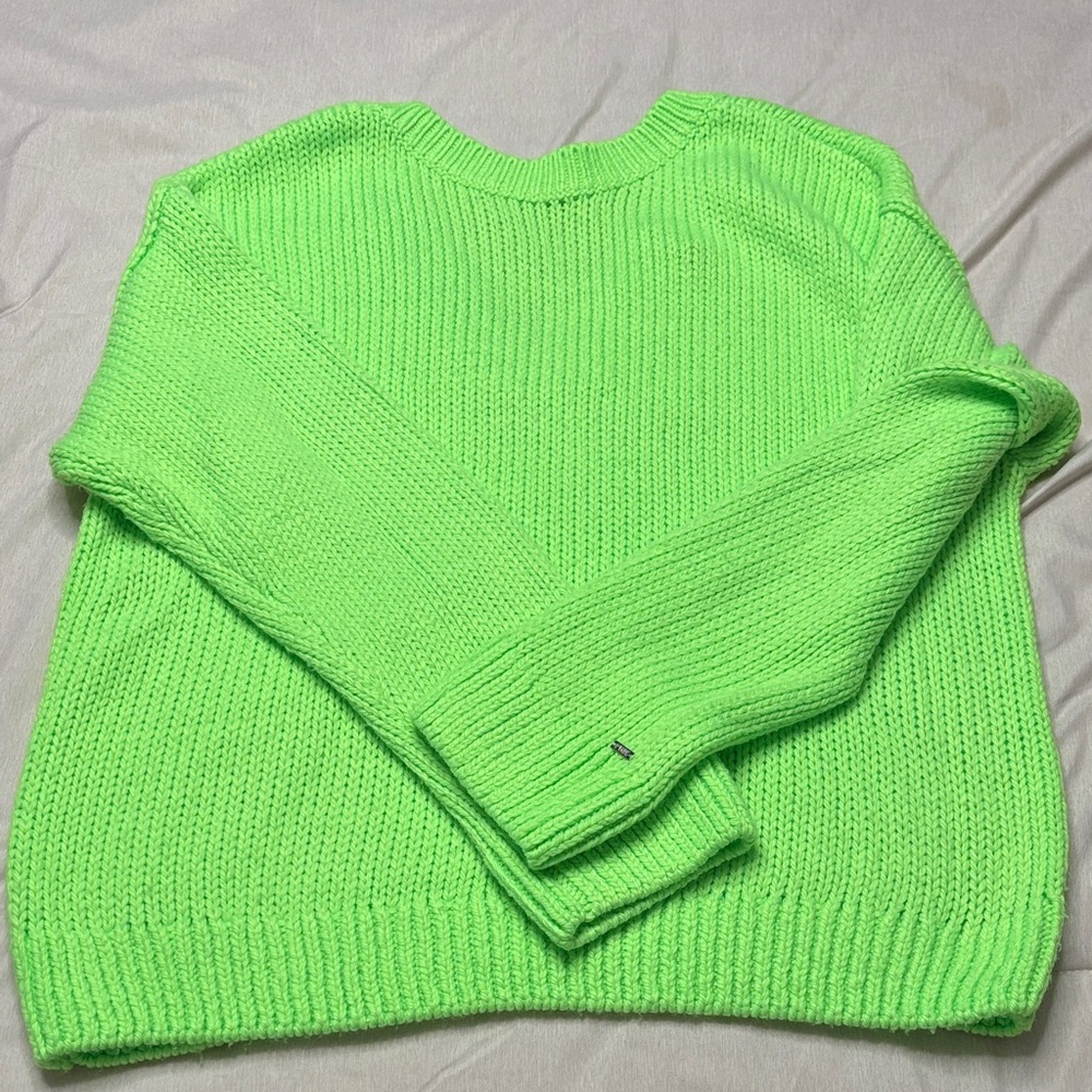 PINK Victoria's Secret Neon Green Sweater